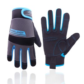 UltraLight Safety Work Gloves for Men&Women Mechanic Driver Gardening Gloves Touchscreen (Small, Blue)