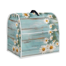 HUISEFOR Daisy Stand Mixer Cover Teal Wood Kitchen Appliance Cover for 6-8 Quart Mixers Washable Food Processor Protective Covers Kitchen Mixers Accessories