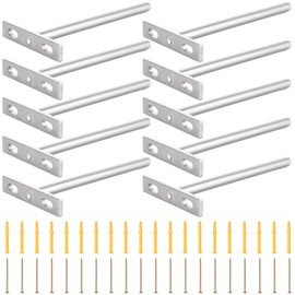APACALI 10 Pack Floating Shelf Bracket 6 Inch, 150mm Invisible Shelf Brackets, Heavy Duty Floating Shelf Brackets, Hidden Shelf Brackets for Wall Mounted Decoration Shelf Support, Silver