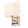 HomeFocus-Bedside Wall Sconces,Dimmable Wall Light with Outlet and Dual USB