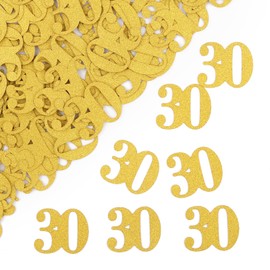 Confetti Large 30th Birthday Decoration, Pack of 100 Glitter Gold Confetti, Confetti Table Decoration 30th Birthday Woman Man, 30th Birthday Confetti Number Confetti for Birthday Decoration Table