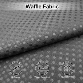Grey Waffle Weave Shower Curtain HADEEONG 72x72in Cloth Shower Curtain Waffle Textured Fabric Shower Curtain with 12 Plastic Hooks Waterproof Washable for Hotel Spa Bathroom