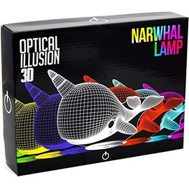 Narwhal 3D Optical Illusion Night Light, Touch Control, LED 7 colour Options