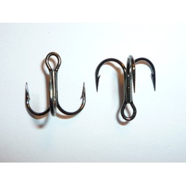 VMC (50) VMC SHORT-SHANK 1X TREBLE HOOKS (SIZE 8) BLACK (9651BN) BULK 9651