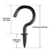 Ripeng 120 Pieces Screw Hooks Metal Cup Hook Screw in