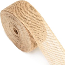 10M Natural Jute Burlap Craft Ribbon Hessian Craft Band for Vintage Wedding Party Favor Decorations, 2.5cm Width|BBOO2.5