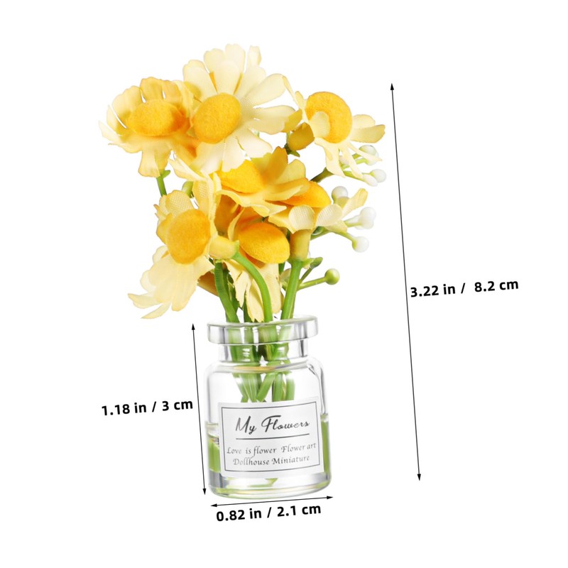 ULTECHNOVO 3 Pcs Cute Mini Flower Vases for Car Aesthetic