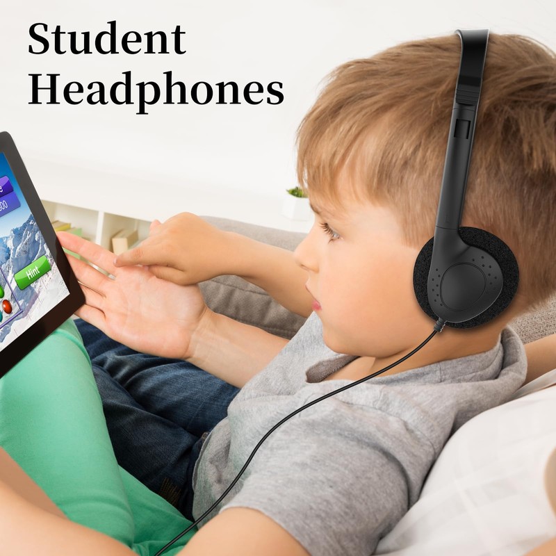 HOTKUDO Bulk Headphones for Classroom, 20 Pack Class Set of