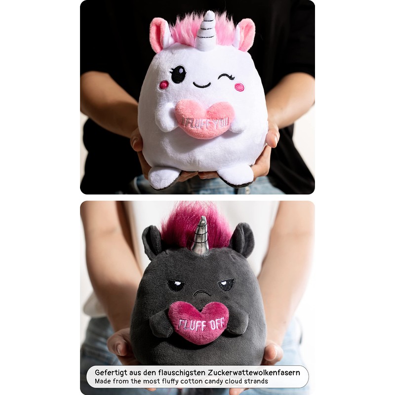 corimori Mood Cuddly Toy, 16 cm Plush Toy for Reversible,
