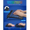 Wireless Keyboard with 7 Colored Backlits, Wrist Rest, Phone Holder,