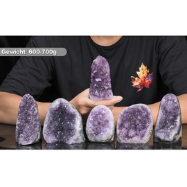 Nupuyai Amethyst Druse Large Crystal Rough Stone Decoration, Natural Amethyst Druse Segment Stone Cluster Quartz Crystal Decorative Stones (600 g-700 g)