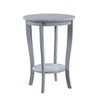 Convenience Concepts American Heritage Round End Table with Shelf, Gray