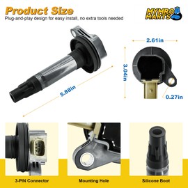 6Pcs Ignition Coils Pack Compatible with Lincoln MKS MKT Navigator F-150 Explorer Expedition Taurus Flex 2012-2017 V6 3.5L Replaces UF646 DG549 C1814