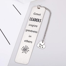 Thank You Boss Appreciation Gifts Bookmarks for Women Men Great Leaders Inspire Greatness in Others Bookmarker for Manager Supervisor Mentor Leaving Going Away Gifts for Boss Leader