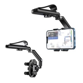 OUBELI Handyhalterung Auto Handyhalter für Sonnenblende, Universal 360 Grad Drehbarer Einziehbarer Auto Handyhalter, Kompatibel mit alle Smartphones Mit 4-7 Zoll