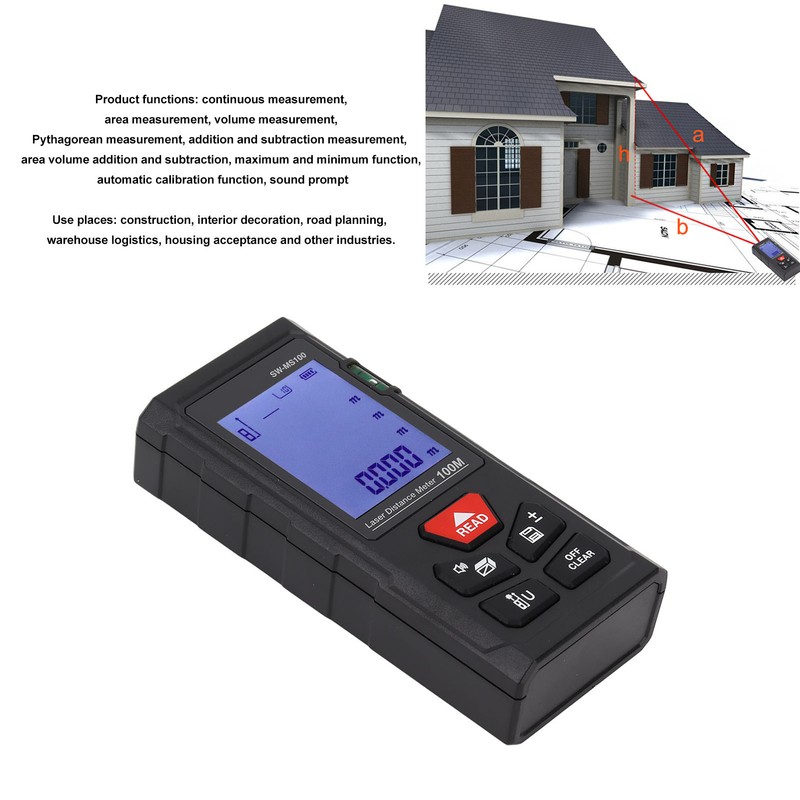 Handheld Infrared Laser Distance Meter Rangefinder High Accuracy Range Measuring