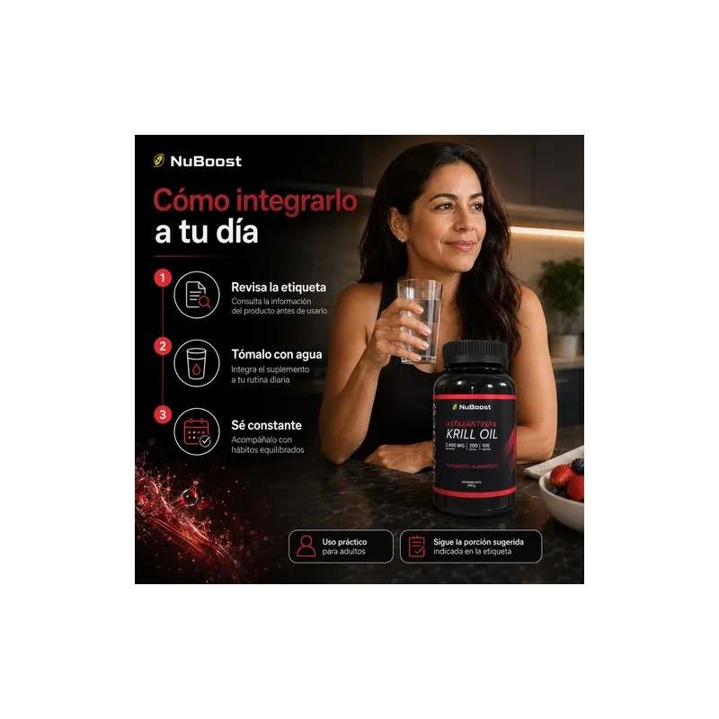 Astaxantina Cápsulas Con Krill Oil 2400 Mg 200 Piezas