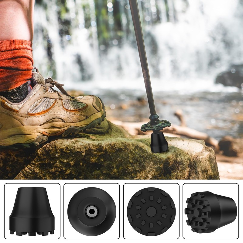 supregear 4-Pack Replacement Rubber Tips for Trekking Poles and Walking