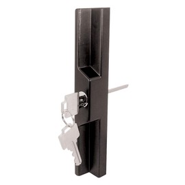 Prime-Line C 1139 Sliding Door Outside Pull, with Key, Black Diecast (Single Pack)
