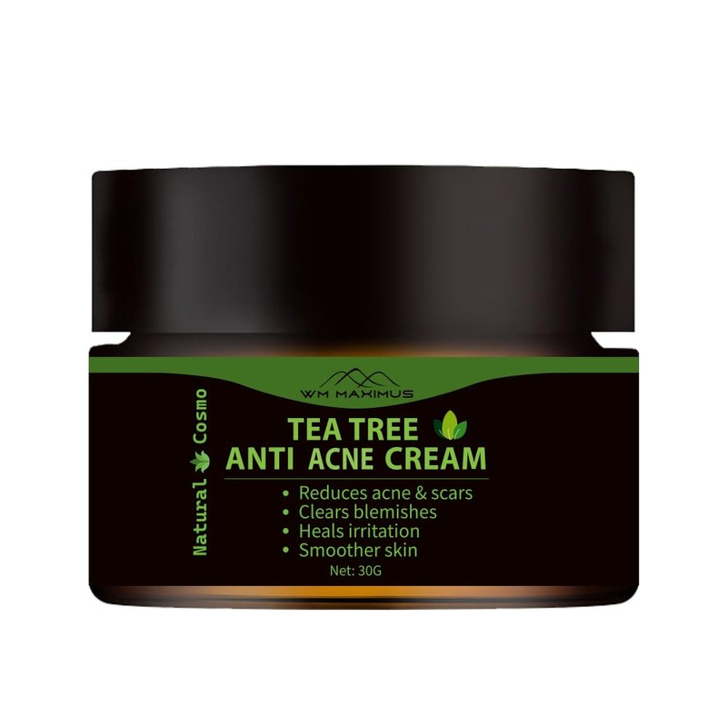 Tea Tree Anti-Acne Cream for Pimples, Blackheads and Blemishes -