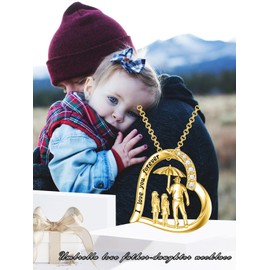 Dorunmo Father Daughter Necklace from Dad 925 Sterling Silver 14k Gold Plated Mother's Day Jewelry for Women