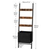 HOOBRO Blanket Ladder with Basket, 17.3”L x 63.4”H, Towel Rack