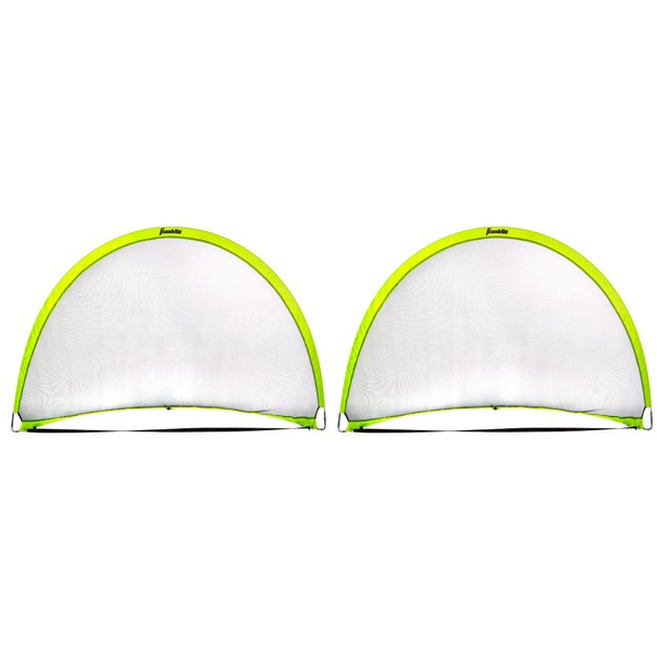 Franklin Sports Pop-Up Dome Shaped Goals-6' x 4' (2 Pack), Yellow, Large (2 Goals)
