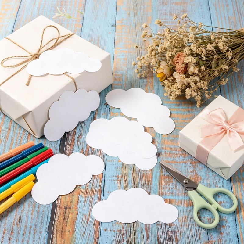 50Pcs Clouds Paper Cutouts, 4 Inch Paper Cloud Shapes Die