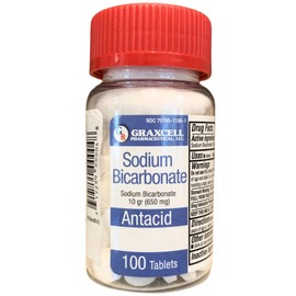 Sodium Bicarbonate Tablets |USP 650mg (10 Grains) |Relief of Acid Indigestion, Heartburn, Sour Stomach & Upset Stomach | Kidney Health | 100 Count