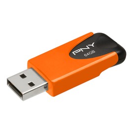 PNY Attaché 4 USB 2.0 Flash Drive, 64GB, Assorted Neon Colors