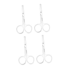 balacoo 4pcs Stainless Steel Facial Grooming Scissors Set for Eyebrow Nose Hair and Beard Trimming Ergonomic Design for Men and Women Beauty Tool for Daily Use