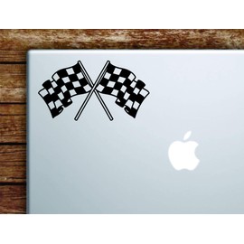 Racing Flags V2 Checkers Wall Decal Sticker Laptop Computer Car Truck Window Vinyl Art Decor Teen Boy Girl Ride Dirtbike Bike Race Cruise Off Road Cross Country Motorcycle Wheel Engine Moto X Auto