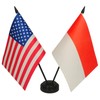 US American Indonesia Friendship Table Flag Set - Miniature USA