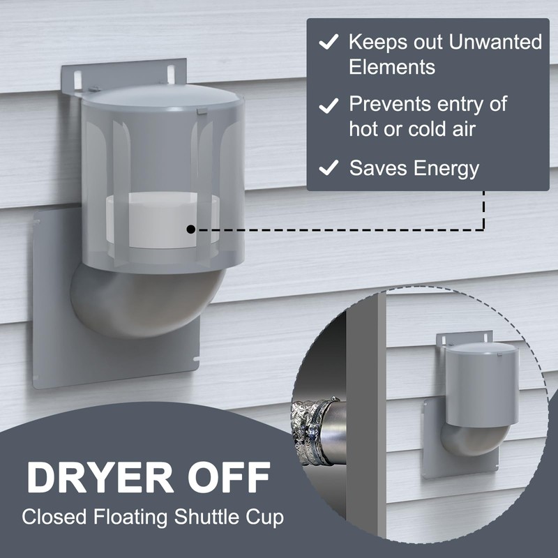 4 Inch Dryer Vent Cover UV Resistant with Screws and