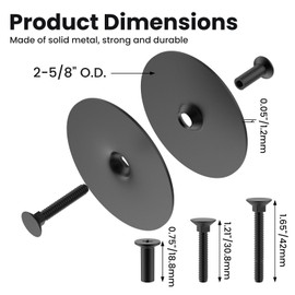 MILYARD 2 Pcs 2-5/8" Diameter Door Hole Cover Plate, Round Deadbolt Cover Plate for Home Security (Matte Black)