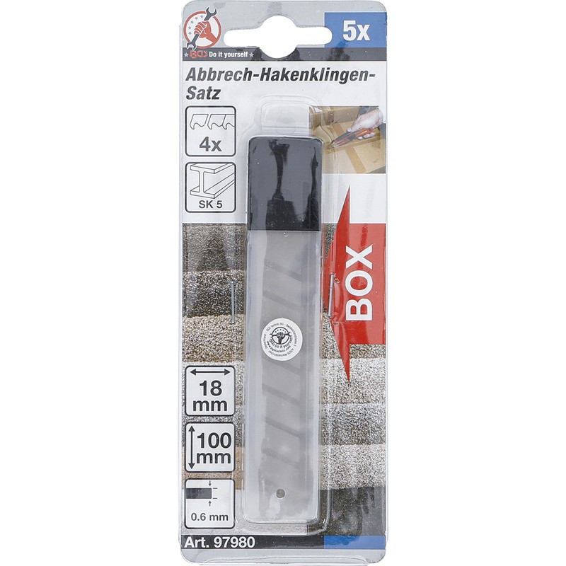BGS Diy 97980 Snap Off Hook Blade Set 5 Pieces