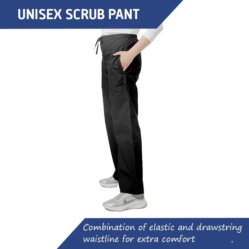 SPECTRUM UNIFORMS Unisex Scrub Pant Cargo Pant | Elastic and