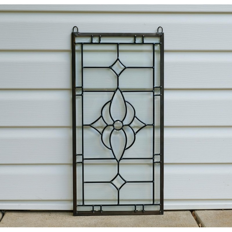 Generic Handcrafted Hanging Stained Glass Clear Beveled Window Panel 12""
