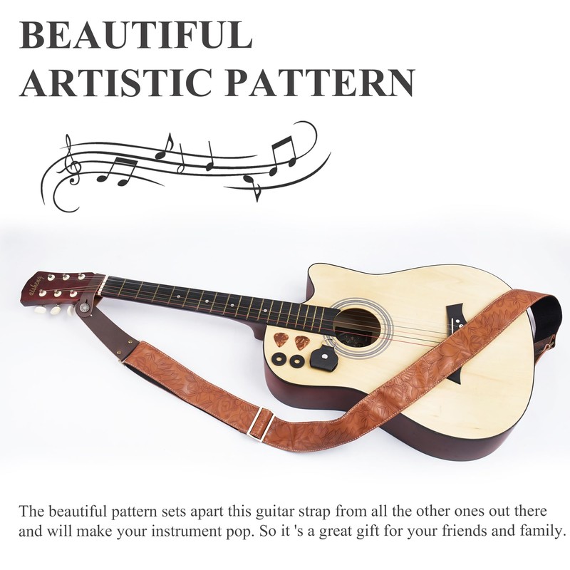 Haecsfl Adjustable Guitar Strap Includes 2 Strap Locks & 2