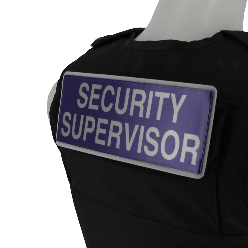 L-MAX Reflective Security Supervisor Badge with Hook and Loop (Large,