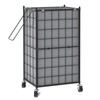 WOWLIVE Laundry Hamper with Wheels,Metal Wire Frame Rolling Laundry Basket