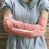 Unisex 3/4 Length Back-of-Hand Cooling UV Protection Arm Sleeves 3/4 Length Hand Cover Sleeve Black/Free