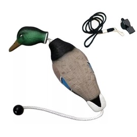 HuntEmUp Mallard Duck Dummy and Whistle Hunting Dog Training - Black - Bumper Dummy Waterfowl Game Retrieval Bird for All Sporting and Duck Dogs