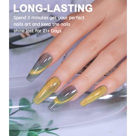 COSMOO Smooth Wide Cat Eye Gel Nail Polish Crystal Snowligh Spar Cat's Eye Magnetic Gel Polish (A-007)