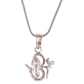 Efulgenz OM AUM Ohm Pendant Chain Necklace India Spiritual Good Luck CZ Jewelry Gift for Men Women (Chain Length:16 Inch), Metal, Cubic Zirconia