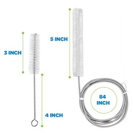 Care Touch CPAP Tube Cleaning Brush - Flexible Stainless (7 Feet) Plus Handy Brush (7 Inches) fits 16mm Diameter Tubing