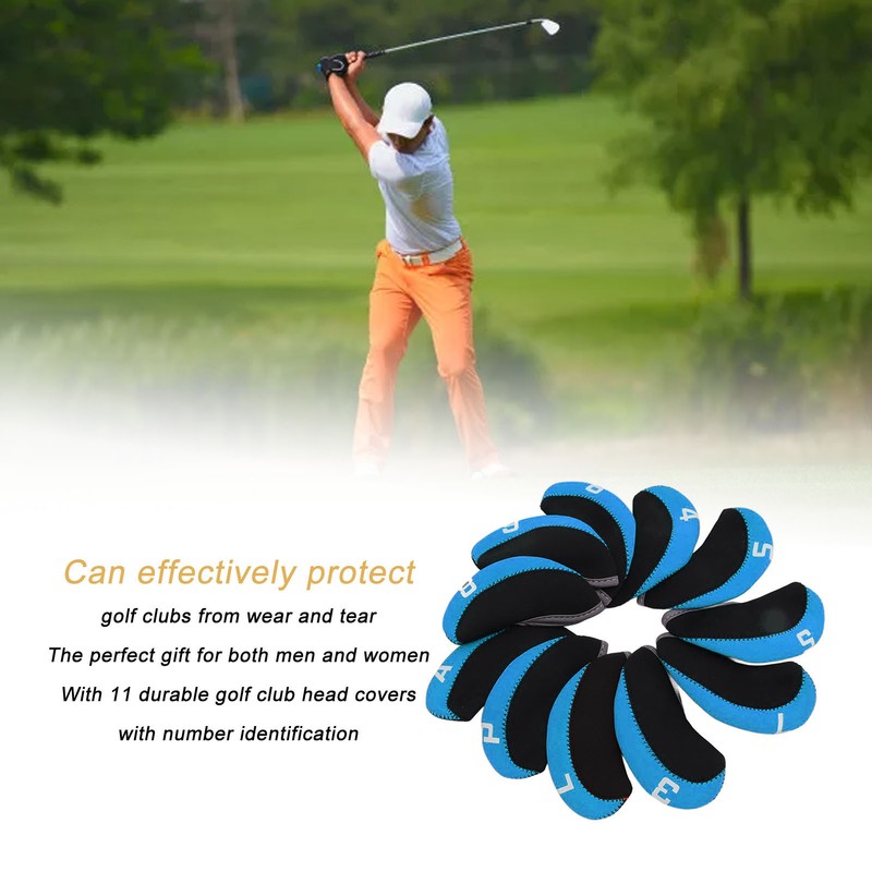 11PCS Golf Club Head Covers Neoprene Numbered Golf Club Head