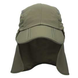 Connectile Kids' Summer UPF 50+ Flap Cap, Quick Drying, Wide Brim Sun Hat, For School Commutes, UV Protection, armygre