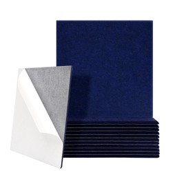 Keemute Acoustic Panels 12-Pack Soundproof Wall Panels - 12"X12"X0.4" High Density Sound Absorbing Panels, Noise Dampening Wall Panels for Home Studio, Office, Conference Room Dark Blue Square