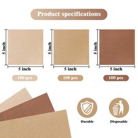 300 Count Brown Beverage Napkins,2-Ply Gradient Brown Cocktail Party Napkins Disposable for Dinner Wedding Birthday Party Graduation